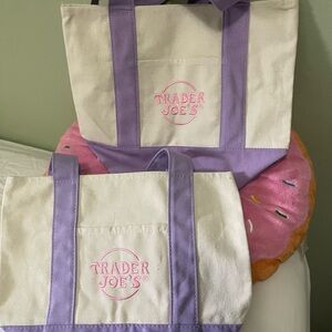 Purple and Cream Tote Bag